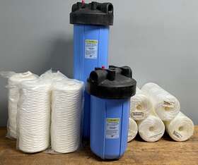 29802-1 Cole Parmer 2 Stage Water Filter System With 9 Filters 25um 5um 0.5um Micron