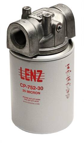 Cp-750-30 Lenz Spin-on Filters Assembly 25 Micron 3/4 Nptf Port 15 Psi Bypass