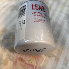 Cp-750-30p-t Lenz Spin-on Filters Assembly 25 Micron 3/4 Nptf Port 15 Psi Bypass