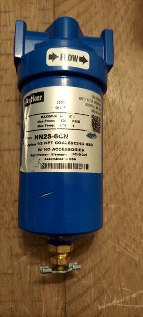 Hn2s-6cn Parker Hannifin 1/2 Npt Coalescing Finite Filter Hsg 500 Psi 175 Deg. F