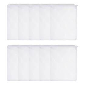 Zaplyte 680811893505 Aquarium Filter Media Bags Fine Mesh Bag With Zipper 8 Inch X6 White 10pcs