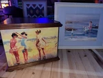 Beach/nautical Wooden Box & Picture Gift Set- Kids At The Beach-timeless. Fixed Price $34.95.