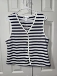 Bailey 44 Tank Top Vest Navy White Stripe, Button Up Women's Sz New. Fixed Price $34.50.