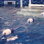 Blue Torrent Swimming Pool Safety Divider Float Rope Line Kit W/ Hooks - 18'. Fixed Price $36.99.