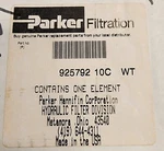 Parker Filtration 925792 10C Wt. Fixed Price $25.00.