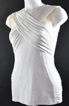 Bailey 44 Tank Top White Ruched Bodycon Draped Wrap Stretch Net Inlay Women. Fixed Price $17.87.