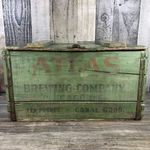 Vintage Atlas Brewing Co. Chicago Illinois Green Wood Advertising Crate Box. Fixed Price $149.99.