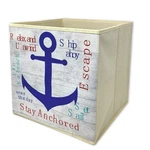 Nautical Anchor Collapsible Storage Box Beach Themed Organizer Folding Container. Fixed Price $22.57.