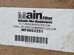 Main Filter MF0062251 Hydraulic. Fixed Price $112.50.