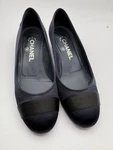 Rare Chanel Karl Lagerfeld Navy Blue Satin Pearl Wrapped Heel Pumps Box 37 $1250. Fixed Price $400.00.