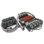 Hydraulic Monoblock Solenoid Directional Control Valve 4 Spool, 21 Gpm W/ Switch. Fixed Price $1199.95.