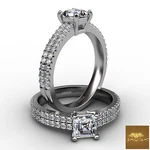 Asscher Cut Diamond Engagement French Pave Platinum Ring Gia Color VVS2 1.21CT. Fixed Price $5199.00.