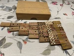 Wooden Domino Set With Storage Box Complete 28 Piece - Plus 5. Fixed Price $22.00.