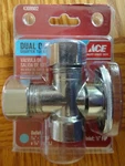 Ace Dual Outlet Valve 1/4 Turn Shut Off Stop 1/2" Fip 7/16" - Sj. Fixed Price $9.99.