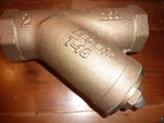 Legend Valve Two Inch Bronze Y Strainer Female Npt Ends Lead Free. Fixed Price $90.00.