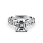 Asscher Diamond French Pave Setting Engagement Ring Gia Certified VS2 1.23CTW. Fixed Price $4599.00.