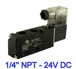 1/4" Inch Way Position Directional Control Electric Solenoid Valve 24V Dc. Fixed Price $29.99.